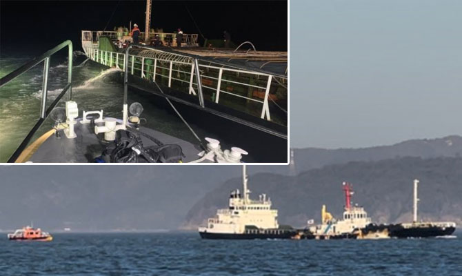 korean freighter near sink off wando, korea - news2sea